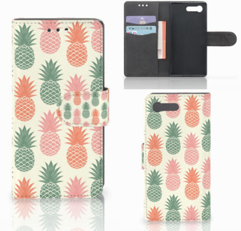 B2Ctelecom Sony Xperia X Compact Bookcase Design Ananas