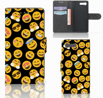 B2Ctelecom Sony Xperia X Compact Bookcase Design Emoji