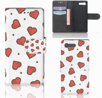 B2Ctelecom Sony Xperia X Compact Bookcase Design Hearts