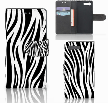 B2Ctelecom Sony Xperia X Compact Bookcase Design Zebra