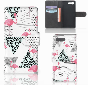 B2Ctelecom Sony Xperia X Compact Bookcase Flamingo Triangle