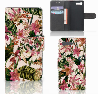 B2Ctelecom Sony Xperia X Compact Bookcase Flowers