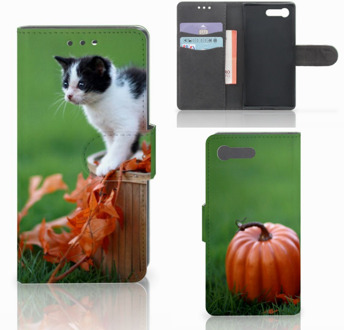 B2Ctelecom Sony Xperia X Compact Bookcase Kitten