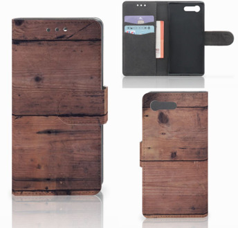 B2Ctelecom Sony Xperia X Compact Bookcase Old Wood