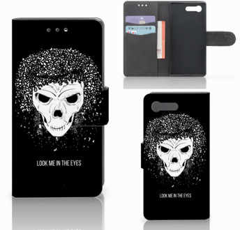 B2Ctelecom Sony Xperia X Compact Bookcase Skull Hair