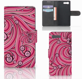 B2Ctelecom Sony Xperia X Compact Bookcase Swirl Pink