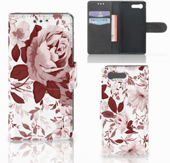 B2Ctelecom Sony Xperia X Compact Bookcase Watercolor Flowers