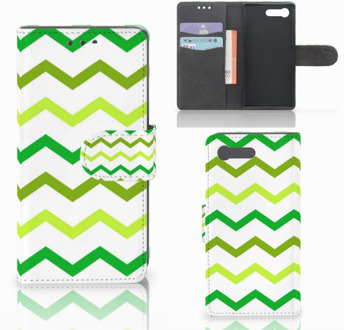 B2Ctelecom Sony Xperia X Compact Bookcase Zigzag Groen