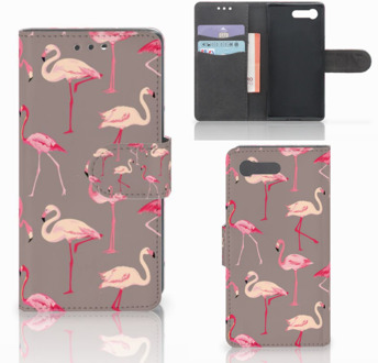 B2Ctelecom Sony Xperia X Compact Uniek Design Hoesje Flamingo's