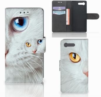 B2Ctelecom Sony Xperia X Compact Uniek Design Hoesje Witte Kat