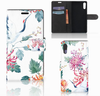 B2Ctelecom Sony Xperia XZ | Sony Xperia XZs Bookcase Bird Flowers