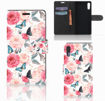 B2Ctelecom Sony Xperia XZ | Sony Xperia XZs Bookcase Butterfly Roses