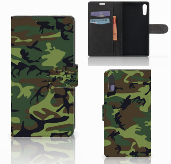 B2Ctelecom Sony Xperia XZ | Sony Xperia XZs Bookcase Design Army Dark