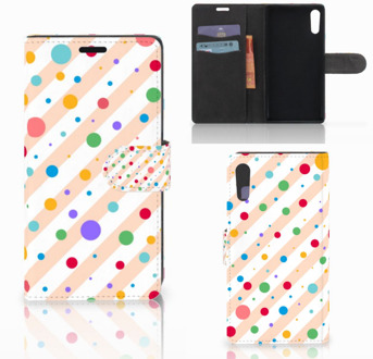 B2Ctelecom Sony Xperia XZ | Sony Xperia XZs Bookcase Design Dots