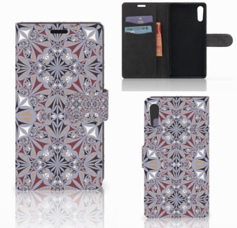 B2Ctelecom Sony Xperia XZ | Sony Xperia XZs Bookcase Design Flower Tiles