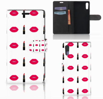 B2Ctelecom Sony Xperia XZ | Sony Xperia XZs Bookcase Design Lipstick Kiss