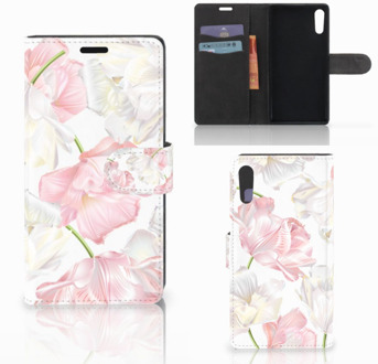 B2Ctelecom Sony Xperia XZ | Sony Xperia XZs Bookcase Design Lovely Flowers