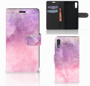 B2Ctelecom Sony Xperia XZ | Sony Xperia XZs Bookcase Design Pink Purple Paint