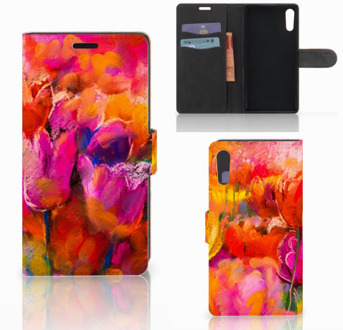 B2Ctelecom Sony Xperia XZ | Sony Xperia XZs Bookcase Design Tulpen