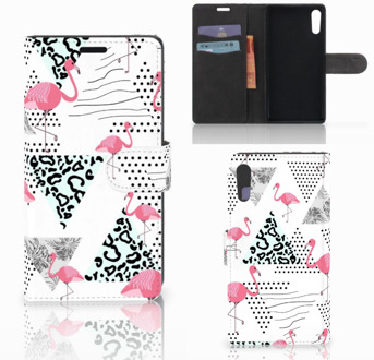 B2Ctelecom Sony Xperia XZ | Sony Xperia XZs Bookcase Flamingo Triangle