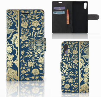 B2Ctelecom Sony Xperia XZ | Sony Xperia XZs Bookcase Golden Flowers