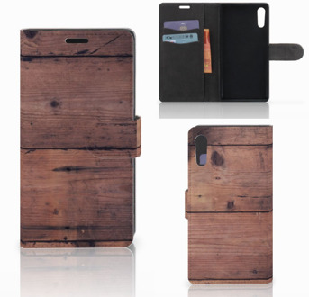 B2Ctelecom Sony Xperia XZ | Sony Xperia XZs Bookcase Old Wood