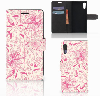 B2Ctelecom Sony Xperia XZ | Sony Xperia XZs Bookcase Pink Flowers