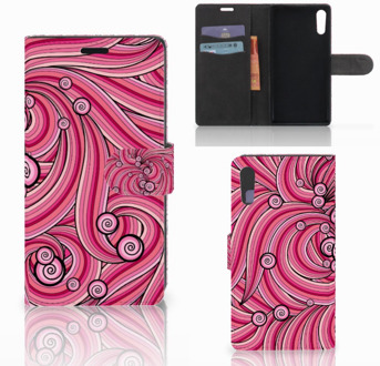 B2Ctelecom Sony Xperia XZ | Sony Xperia XZs Wallet Book Case Hoesje Swirl Pink