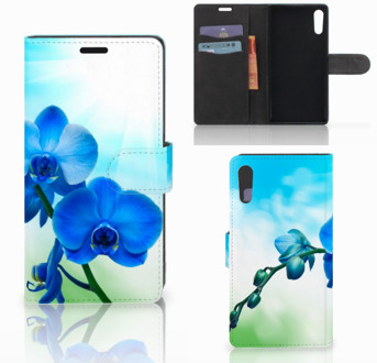 B2Ctelecom Sony Xperia XZ Uniek Design Hoesje Blauwe Orchidee