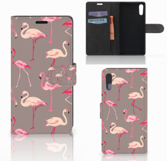 B2Ctelecom Sony Xperia XZ Uniek Design Hoesje Flamingo's