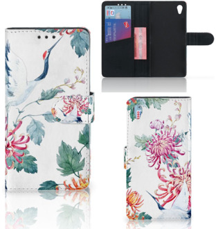 B2Ctelecom Sony Xperia Z3 Bookcase Hoesje Bird Flowers