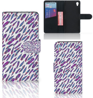 B2Ctelecom Sony Xperia Z3 Bookcase Hoesje Design Feathers Color