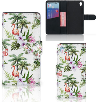 B2Ctelecom Sony Xperia Z3 Bookcase Hoesje Design Flamingo Palms