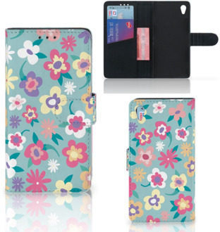 B2Ctelecom Sony Xperia Z3 Bookcase Hoesje Design Flower Power