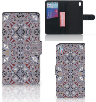 B2Ctelecom Sony Xperia Z3 Bookcase Hoesje Design Flower Tiles