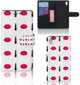 B2Ctelecom Sony Xperia Z3 Bookcase Hoesje Design Lipstick Kiss