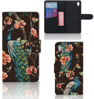 B2Ctelecom Sony Xperia Z3 Bookcase Hoesje Design Pauw met Bloemen