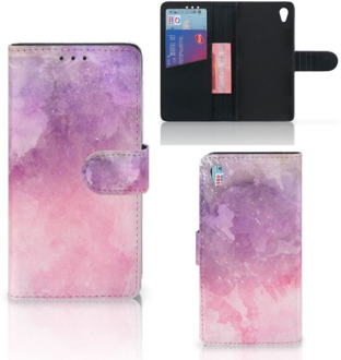 B2Ctelecom Sony Xperia Z3 Bookcase Hoesje Design Pink Purple Paint