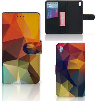 B2Ctelecom Sony Xperia Z3 Bookcase Hoesje Design Polygon Color