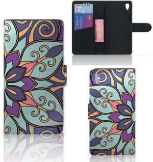 B2Ctelecom Sony Xperia Z3 Bookcase Hoesje Design Purple Flower