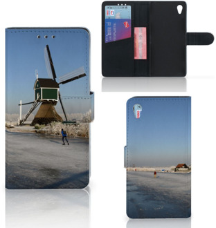 B2Ctelecom Sony Xperia Z3 Bookcase Hoesje Design Schaatsers