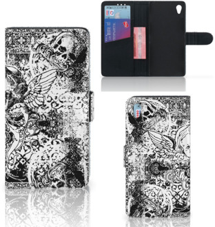 B2Ctelecom Sony Xperia Z3 Bookcase Hoesje Design Skulls Angel