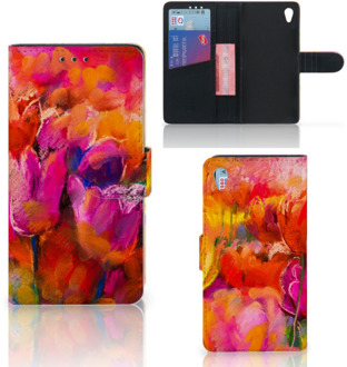 B2Ctelecom Sony Xperia Z3 Bookcase Hoesje Design Tulpen