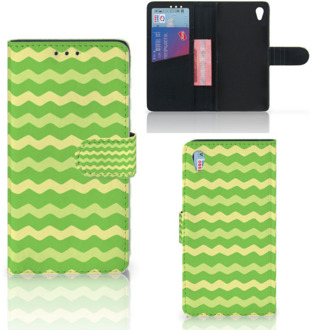 B2Ctelecom Sony Xperia Z3 Bookcase Hoesje Design Waves Green