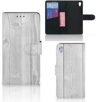 B2Ctelecom Sony Xperia Z3 Bookcase Hoesje Design White Wood