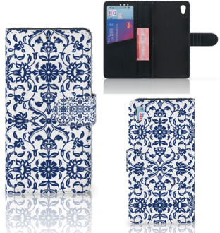 B2Ctelecom Sony Xperia Z3 Bookcase Hoesje Flower Blue