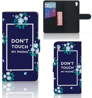 B2Ctelecom Sony Xperia Z3 Bookcase Hoesje Flowers Blue DTMP