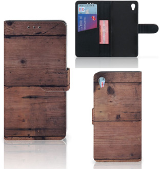 B2Ctelecom Sony Xperia Z3 Bookcase Hoesje Old Wood