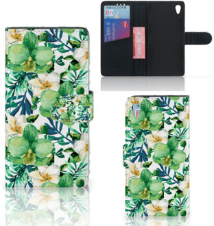 B2Ctelecom Sony Xperia Z3 Bookcase Hoesje Orchidee Groen