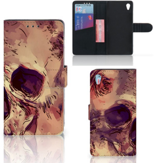 B2Ctelecom Sony Xperia Z3 Bookcase Hoesje Skullhead